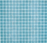 Mosaïque de verre Carreau de mosaïque Pastel Bleu Gris Classic collé sur papier - MOS200-A52
