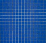 Mosaïque de verre Mosaïque de piscine bleu foncé Mosaïque de piscine Classic collée sur papier