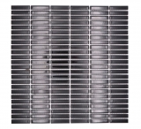 Mosaïque en céramique Baguettes rétro années 50 années 60 lamelles noir brillant MOS24-BM2