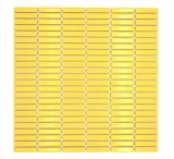 Mosaïque en céramique Bâtonnets rétro années 50 années 60 lamelles jaunes brillantes MOS24-BM6