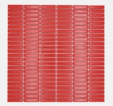 Mosaïque en céramique Baguettes rétro 50s 60s Lanières rouges brillantes MOS24-BM7