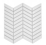 Céramique Carreau de mosaïque à chevrons blanc uni mat MOS24-EV21