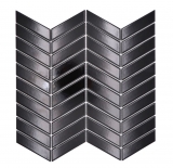 Céramique Carreau de mosaïque à chevrons uni noir brillant MOS24-EV39