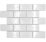 Carreau céramique mosaïque Metro Sybway composite blanc uni brillant MOS26-238