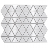 Carreau de mosaïque céramique Triangle Diamant uni blanc brillant MOS13-t51