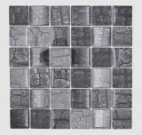 Mosaïque de verre Carreau de mosaïque aspect pierre forêt gris gris foncé MOS88-88P