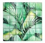 Mosaïque de verre Forêt pluviale vert Feuilles optiques MOS88-Pic01