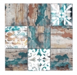 Mosaïque de verre Mosaïque Piastrella Vintage Patchwork beige pertrol aspect bois ornement MOS160-W850