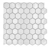 Film mosaïque autocollant vinyle aspect hexagonal blanc MOS200-H01