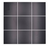 Tapis mosaïque autocollant en métal aspect carrelage noir avec joint blanc MOS200-B03