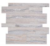 Tapis mosaïque autocollant vinyle aspect pierre blanc gris or Rectangulaire MOS200-SP06