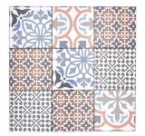 Tapis mosaïque autocollant vinyle aspect carrelage espagnol ornement multicolore MOS200-S1406