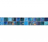 Mosaïque Bordures Mosaïque de verre Monde animal BIRD bleu clair bleu foncé MOS68BOR-WL74