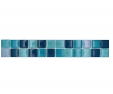Mosaïque Borde Bordures Mosaïque de verre mix bleu pétrole turquoise MOS88BOR-XCE95