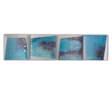 Mosaïque Borde Bordüre Mosaïque de verre aspect 3D bleu MOS88BOR-XB10