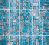 Mosaïque de verre Carreau de mosaïque Turquoise Bleu Perlenzian Cuivre changeant MOS230-G62