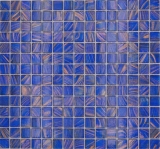 Mosaïque de verre Bleu Bleu signal Cuivre changeant MOS230-G17