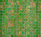 Mosaïque de verre Vert perle clair Vert clair Or Cuivre changeant MOS230-G24