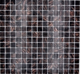 Mosaïque de verre Carreau de mosaïque noir cuivre irisé MOS230-G49