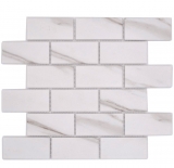 Mosaïque céramique blanche mate aspect pierre Carreau de cuisine Miroir de salle de bain Paroi de douche MOS26M-1112_f