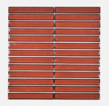 Mosaïque céramique rouge brillant aspect bâtonnets Carreau de cuisine Miroir de salle de bain Paroi de douche MOS24-CS56_f