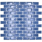 Mosaïque céramique bleu koblat brillant aspect métro Carreau de cuisine Miroir de salle de bain Mur de douche MOS26-0414_f