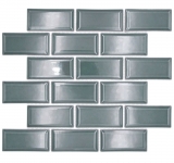 Mosaïque céramique vert foncé brillant aspect métro Carreau de mosaïque cuisine Miroir de salle de bain Paroi de douche MOS24-06G_f