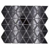 Mosaïque céramique noire brillante aspect triangulaire Carreau de cuisine Miroir de salle de bain Paroi de douche MOS13-t59_f