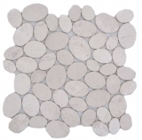 Mosaïque de pierre naturelle Carreaux mix blanc/bleu/orange/gris mat aspect galet Carreau de mosaïque Mur de cuisine Miroir de salle de bain Mur de douche MOS30-0101_f