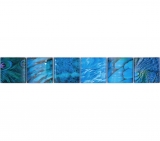 Bordure Borde Mosaïque bleu brillant aspect vie sauvage Mosaïque mur cuisine Miroir salle de bain Mur douche MOS78BOR-W78_f