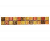 Bordure Borde Mosaïque mix or/orange/brun brillant Carreau de mosaïque mur cuisine Carrelage salle de bain Paroi de douche MOS120BOR-07814_f
