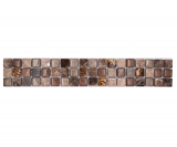 Bordure Borde Mosaïque mix beige/brun brillant Carreau de mosaïque mur de cuisine Miroir de salle de bain Mur de douche MOS92BOR-1303_f