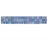 Bordure Borde Mosaïque bleu mat aspect rétro Carreau de cuisine Miroir de salle de bain Paroi de douche MOS78BOR-RB33_f