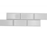 Bordure Borde Mosaïque blanc brillant aspect métro Carreau de cuisine Miroir de salle de bain Paroi de douche MOS26BORM-0101_f