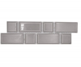 Bordure Borde Mosaïque gris brillant aspect métro Carreau de cuisine Miroir de salle de bain Paroi de douche MOS26BORWM-0202_f