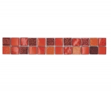 Bordure Borde Mosaïque mix rouge brillant aspect rétro carreau de mosaïque mur cuisine miroir salle de bain MOS83BOR-CB30_f