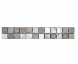 Bordure Borde Mosaïque mix argent brillant aspect rétro Carreau de cuisine Miroir de salle de bain MOS83BOR-CB33_f
