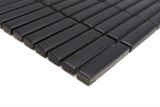 Motif à main Mosaïque Céramique Baguettes Rétro Vintage Années 50 Années 60 Lanière noire mate MOS24-BM8_m