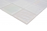 Échantillon manuel de mosaïque de verre carreau de mosaïque medio flip flop irisé blanc multicolore MOS66-S10-48_m