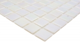 Motif manuel Mosaïque de verre Iridium Blanc Couleur Flip Flop MOS240-WA02-P_m