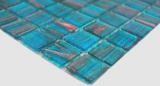 Motif main Mosaïque de verre Turquoise Bleu Perle Cuivre changeant MOS230-G62_m