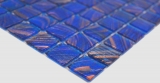 Motif main Mosaïque de verre Bleu Bleu signal Cuivre changeant MOS230-G17_m