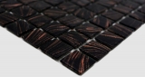 Échantillon manuel de mosaïque de verre Noir cuivre irisé MOS230-G49_m