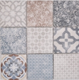 Jasba Pattern mosaïque céramique grès multicolore mat rétro cuisine salle de bain douche MOSJBPV20 1 tapis