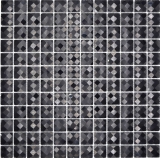 Mosaïque de verre QUADRAT CRYSTAL BRILLANCE NOIR MOS130-X826 1 tapis