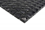 Échantillon manuel mosaïque de verre QUADRAT CRYSTAL GLITZER noir mur sol intérieur extérieur salon cuisine bain douche piscine MOS130-B824_m