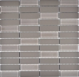 Mosaïque Carreau céramique Bâtonnets gris non émaillé Verre MOS24-0204_f