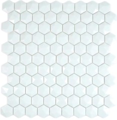 Mosaïque de verre Hexagonal Mosaïque hexagonale blanche 3D Carreaux de mosaïque murale Miroir de carrelage cuisine salle de bain MOS11-AR01