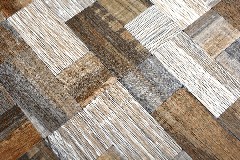 Échantillon manuel de mosaïque carreau autocollant aluminium gris beige combinaison métal aspect bois MOS200-2322_m