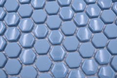 échantillon manuel Hexagon Enamel mix bleu brillant/mat mur carrelage cuisine douche bain MOS140-0401_m
